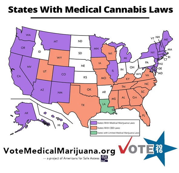 Map States with Medical Marijuana Laws